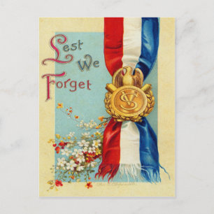 Carte postale militaire patriotique américaine vin