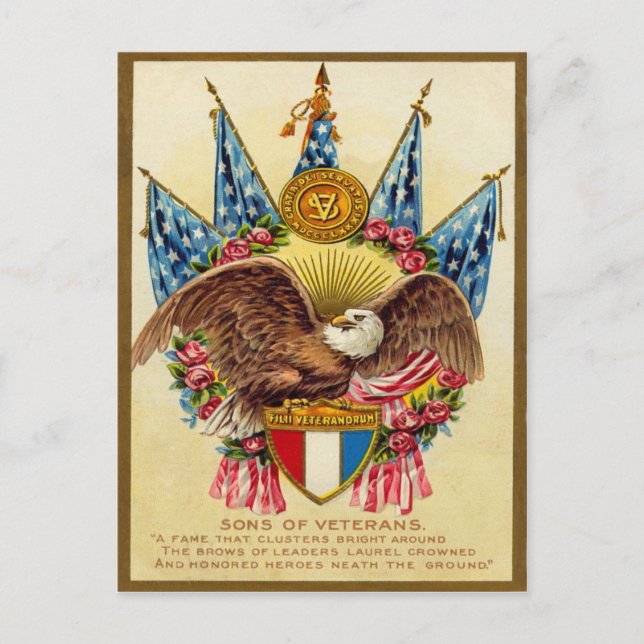 Carte postale militaire patriotique vintage (Devant)