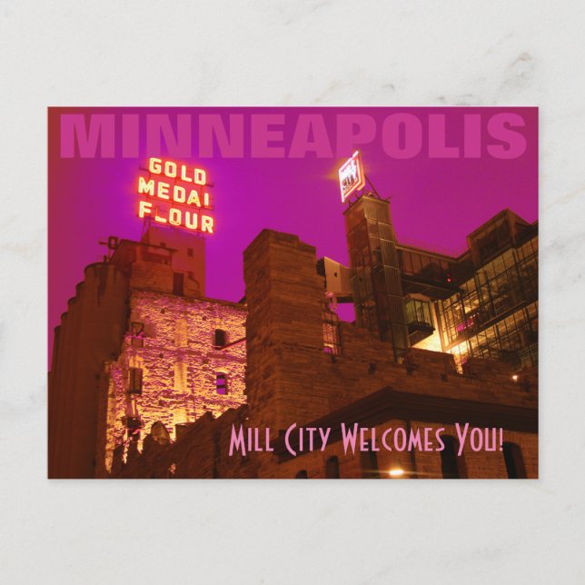 Carte Postale Mill City la nuit (Devant)