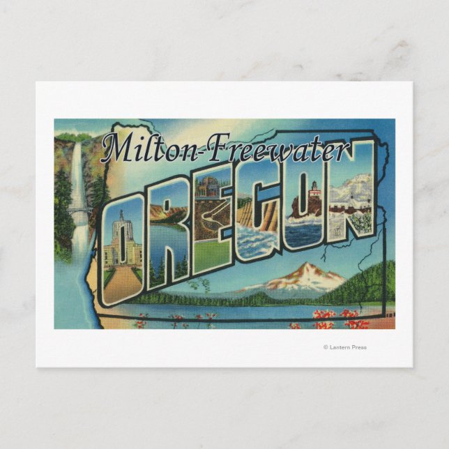 Carte Postale Milton-Freewater, Oregon - Scènes de grandes lettr (Devant)