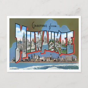 Carte Postale Milwaukee, Wisconsin Vintage Big Letters