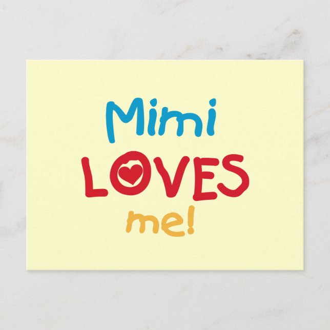 Carte Postale Mimi aime mes t-shirts et cadeaux (Devant)