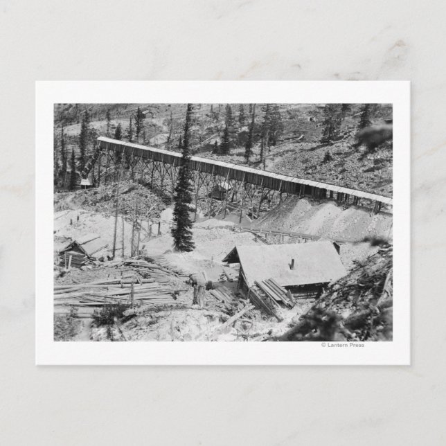 Carte Postale mine d'or Dewey à Thunder Mountain, Idaho (Devant)