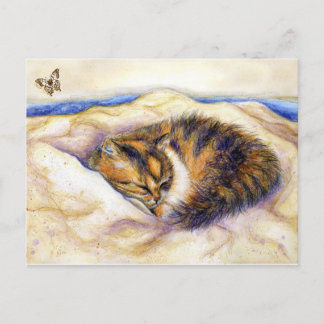 Carte postale Mini Art Calico Cat Sleeping
