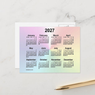 Carte Postale Mini calendrier Rainbow Cloud 2027 par Janz
