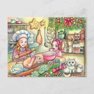 Carte Postale Mini chef en cuisine