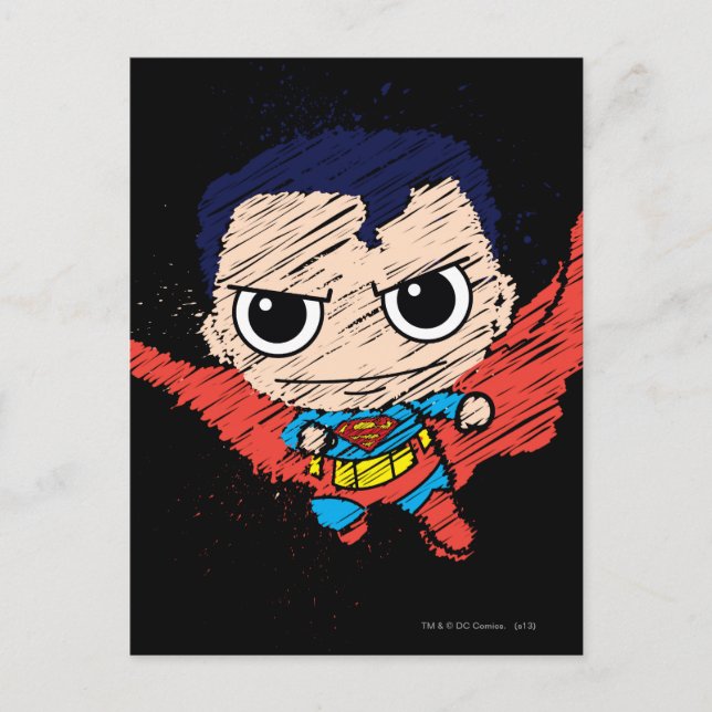 Carte Postale Mini croquis Superman (Devant)