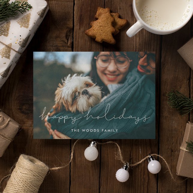 Carte Postale Mini écrit à la main Happy Holidays photo (Créateur téléchargé)