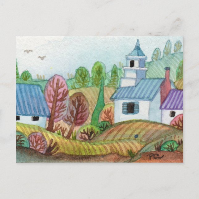 Carte Postale Mini Farmland Lakescape (Devant)