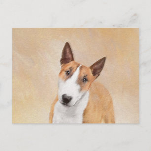 Carte Postale Miniature Taureau Terrier Peinture - Joli Original