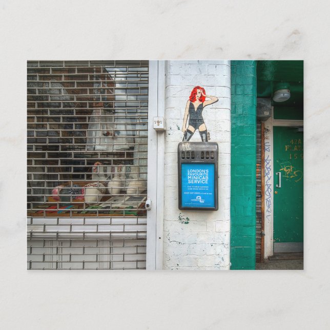 Carte Postale Minicab graffiti girl (Devant)