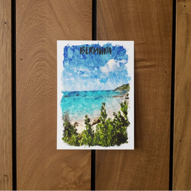 Carte Postale Minimal Bermudes Caribbean Island Vibe tropicale (beautiful bermuda islands travel postcard)