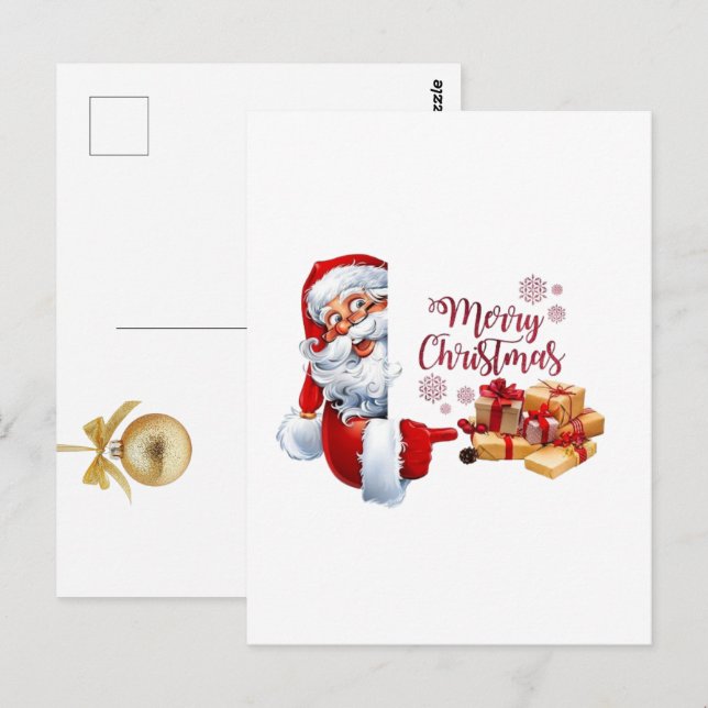 Carte Postale Minimal Golden Christmas Tree Card | Elegant Holid (Devant / Derrière)