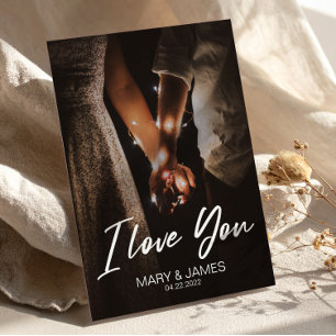 Carte Postale Minimal Moderne Je t'aime Photo Insérée