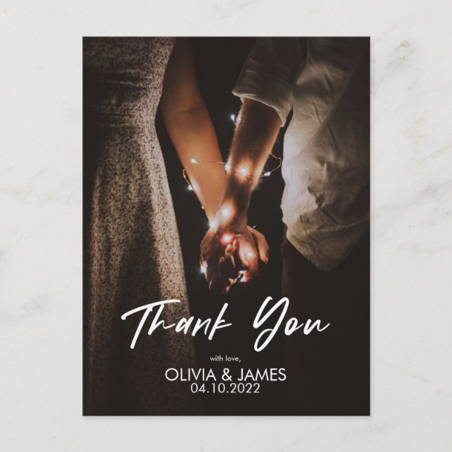 Carte postale minimale de remerciement avec rempla (Devant)