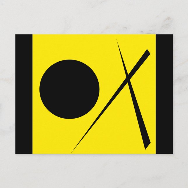 Carte Postale Minimalisme Abstrait Art Motif Noir Jaune (Devant)