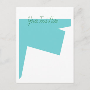Carte Postale Minimalisme Art Abstrait Bleu Blanc