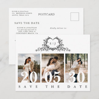 Carte Postale Minimalist Calligraphy monogram Save the Date