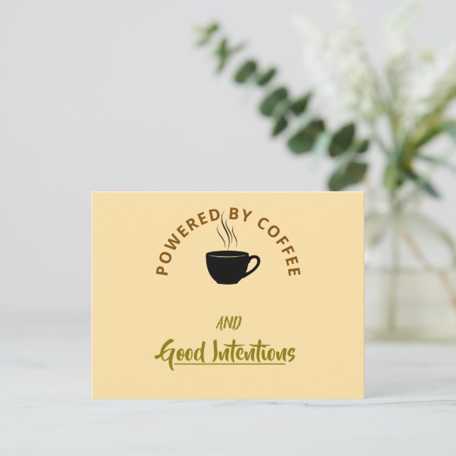 Carte Postale Minimalist Coffee Quote Postcard | Funny Good Inte (Debout devant)