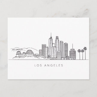 Carte Postale Minimalist Los Angeles Skyline Illustration