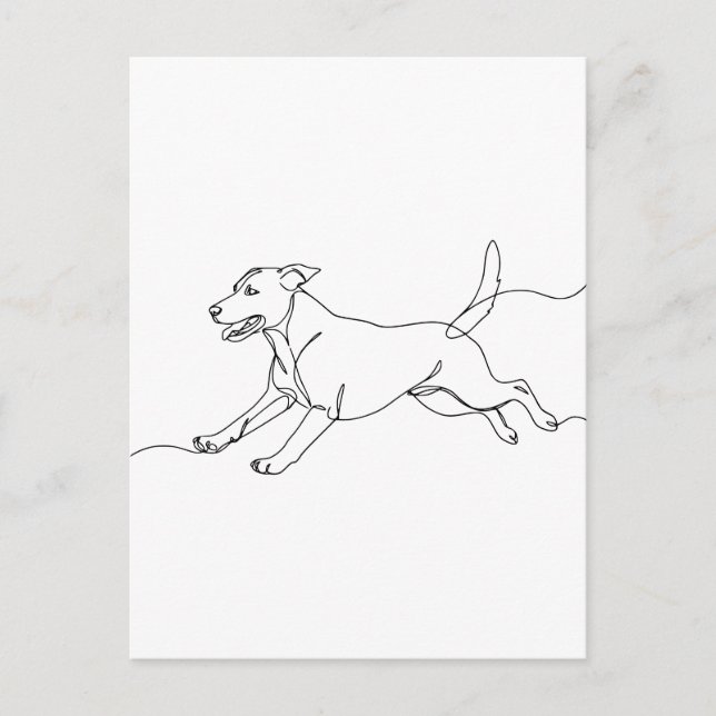 Carte Postale Minimalist Modern Dog Line Art Drawing (Devant)