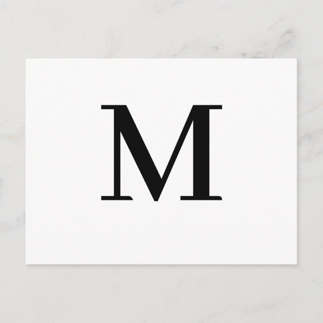 Carte Postale Minimalist Modern Initial Letter Design (Devant)