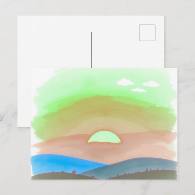 Carte Postale Minimalist Sunset Postcard  (Devant / Derrière)