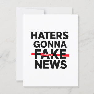 Carte Postale Minimalist T-Shirt Design with "Haters Gonna Fake