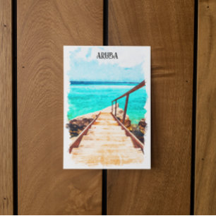 Carte Postale Minimaliste Aruba Caraïbes Vacances tropicales