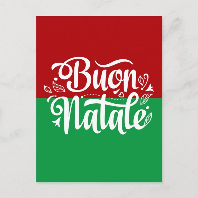 Carte Postale Minimaliste Buon Natale Italien Joyeux Noël (Devant)