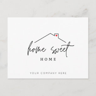 Carte Postale Minimaliste Immobilier Maison Douce Maison