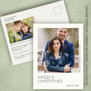 Carte postale minimaliste Mariage Enregistrer la p