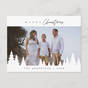 Carte Postale Minimaliste Moderne, Joyeux Noël Photo de Famille