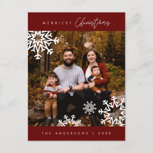 Carte Postale Minimaliste Moderne, Joyeux Noël Photo de Famille