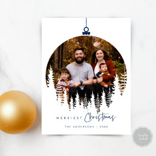 Carte Postale Minimaliste Moderne, Joyeux Noël Photo de Famille