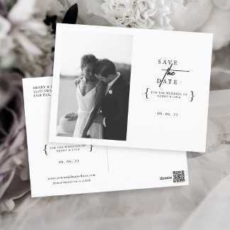 Carte Postale Minimaliste moderne noir blanc photo Enregistrer l