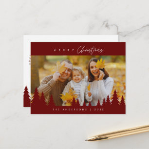 Carte Postale Minimaliste moderne, photo de famille de Noël la p