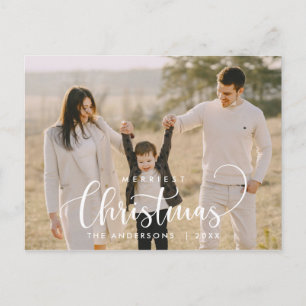 Carte Postale Minimaliste moderne, photo de famille de Noël la p