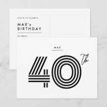 Carte postale minimaliste pour invitation d'annive