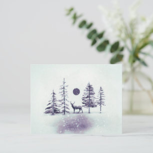 Carte postale minimaliste Reindeer Christmas Art H