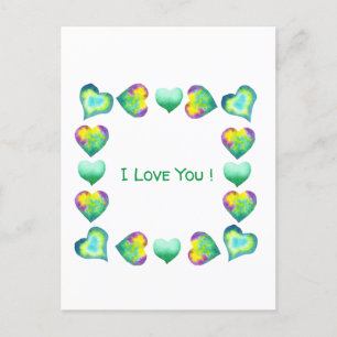 Carte Postale Minimaliste Romantique Je T'Aime Saint-Valentin