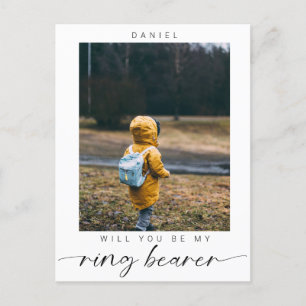 Carte Postale Minimaliste Serez-vous mon Porteur de Bague Photo 