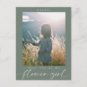 Carte Postale Minimaliste Veux-tu être ma Demoiselle Fleuriste P