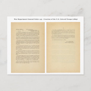 Carte Postale Ministère de la Guerre Ordre général 143 Troupes c
