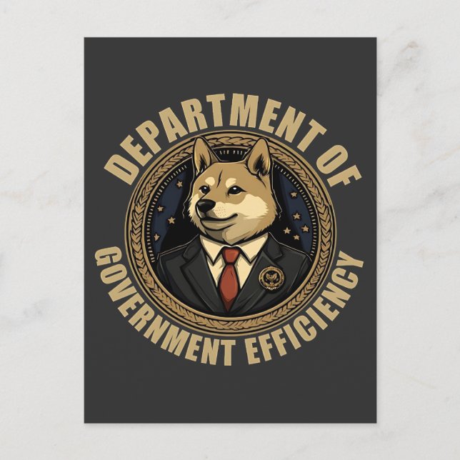 Carte Postale Ministère De L'Efficacité Gouvernementale Chien De (Devant)