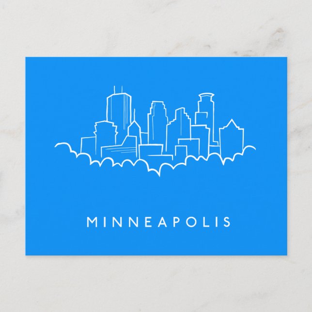 Carte Postale Minneapolis, Minnesota Skyline (Devant)