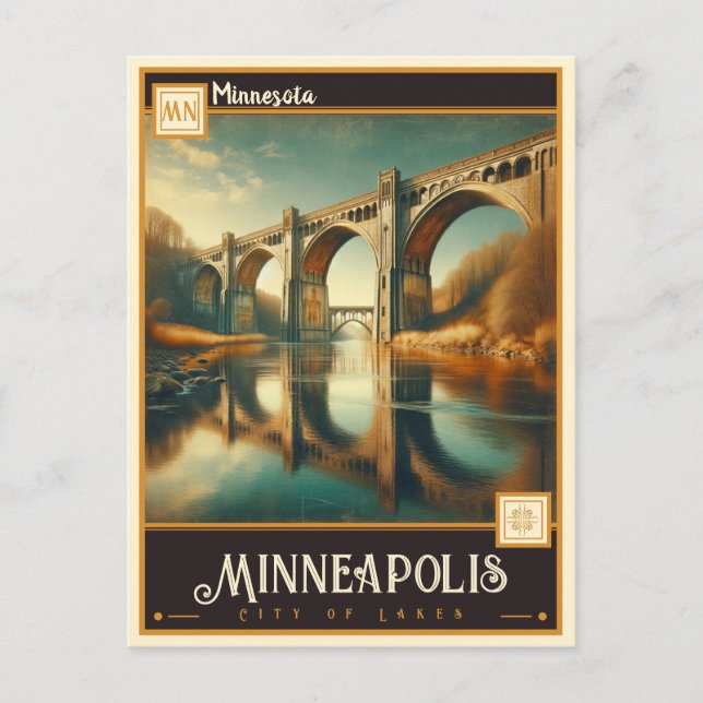 Carte Postale Minneapolis, Minnesota | VINTAGE (Devant)