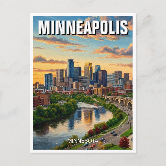 Carte Postale Minneapolis Minnesota Voyage (Devant)