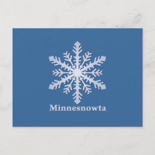Carte Postale Minnesnowta Flocon de Neige Bleu