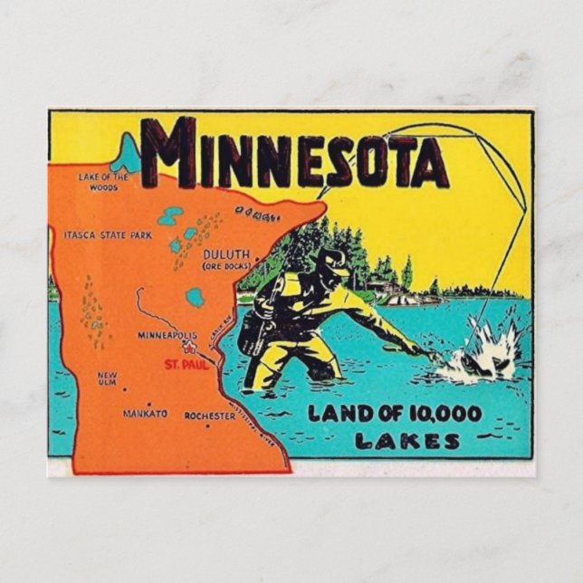 Carte postale Minnesota 10 000 lacs (Devant)